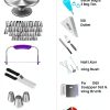 RFAQK Cake Decorating Kit Silver Aluminum 250 Pieces-2