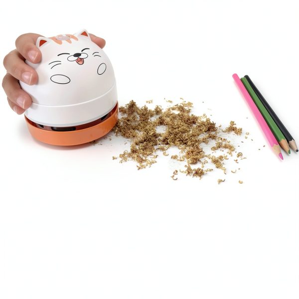 YUNYILAN Mini Vacuum Cleaner White Orange Handheld Desk-3