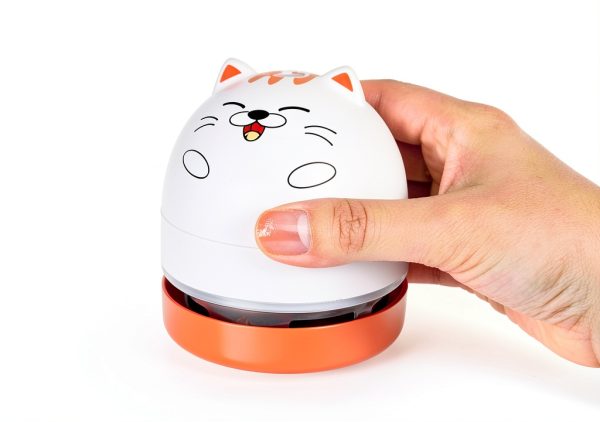 YUNYILAN Mini Vacuum Cleaner White Orange Handheld Desk-2