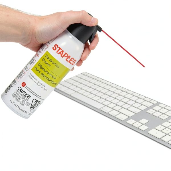 Staples Clear Air Duster 10oz Refillable Lightweight Dust Cleaner-4