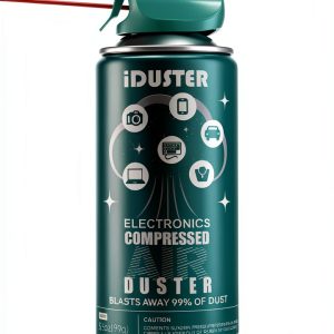 iDuster Compressed Air Duster 3.5oz Green Ozone Friendly Safe Spray-0