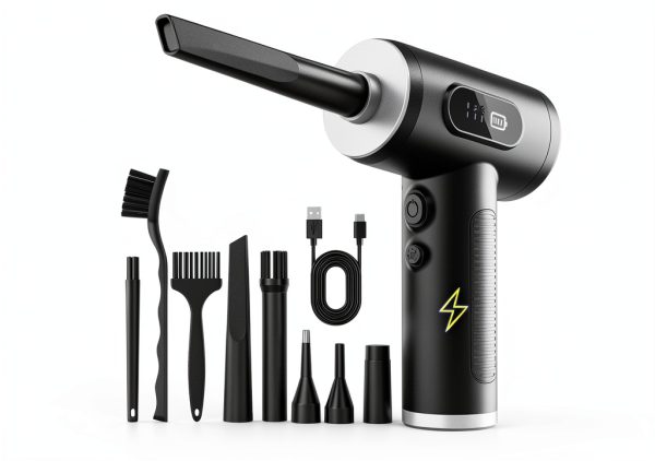 FRESMOL Cordless Electric Air Duster VC018 Black 3‑Battery 100000 RPM-0
