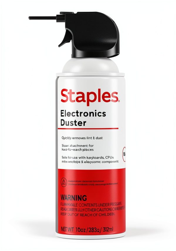 Staples Clear Air Duster 10oz Refillable Lightweight Dust Cleaner-1