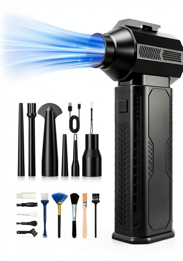 Electric Air Duster ZOAIVR Rechargeable 130K RPM Black Mini Blower-0