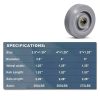 5 Inch Thermoplastic Rubber Caster Wheels Set of 4 Duty LONGRUN-2