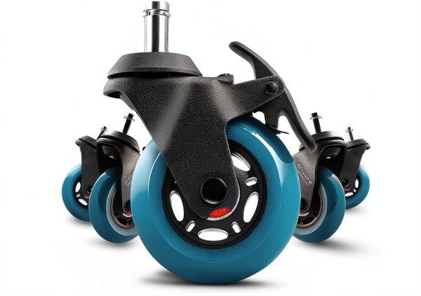 STEALTHO Chair Casters 5-Pack Silent Rollers Navy Blue 7/16x7/8-0