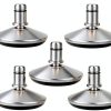 Bell Glides Replacement Office Chair Swivel Caster Wheels to Fixed Stationary Castors，Adjustable Castor Low Profile Stool with Separate Self Adhesive Felt Pads Black 5pcs Silver-0