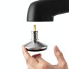 Bell Glides Replacement Office Chair Swivel Caster Wheels to Fixed Stationary Castors，Adjustable Castor Low Profile Stool with Separate Self Adhesive Felt Pads Black 5pcs Silver-4