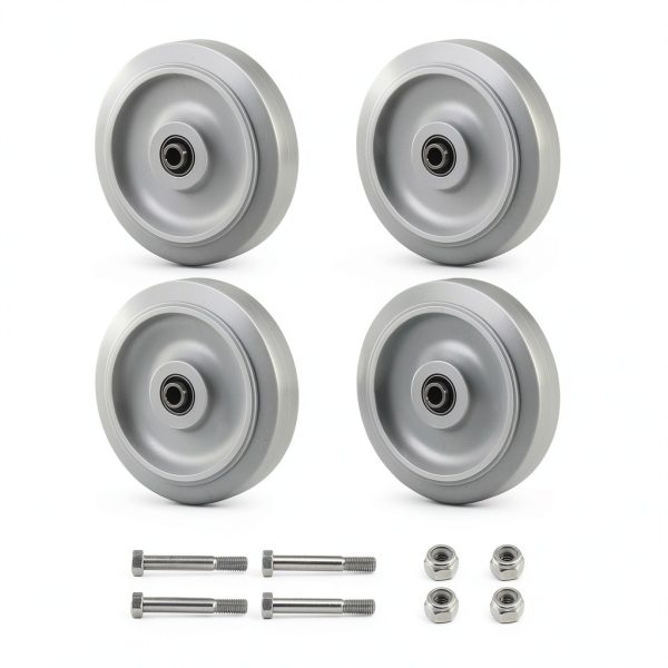5 Inch Thermoplastic Rubber Caster Wheels Set of 4 Duty LONGRUN-0