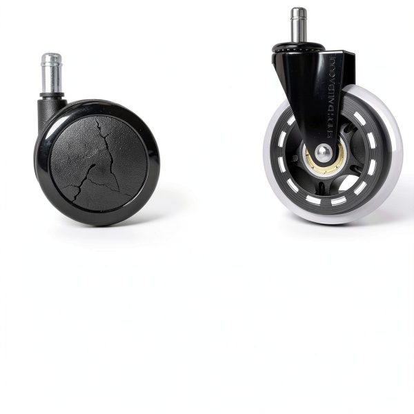 Innovative Haus Office Chair Wheels Replacement Set of 5 - Heavy Duty 3'' Clear Caster Wheels for Carpet and Hardwood Floors - Universal Fit, Quiet and Smooth Rolling - No Desk Floor Mat Needed-4