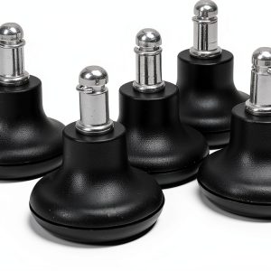 Bell Glides Replacement Office Chair or Stool Swivel Caster Wheels to Fixed Stationary Castors, Low Profile Bell Glides with Separate Self Adhesive Felt Pads, Chair Feet Wheel Stopper-0
