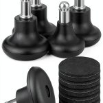 Outus 5 Pieces Bell Glides Replacement Office Chair Wheels Stopper Office Chair Swivel Caster Wheels Stool Bell Glides with Separate Self Adhesive Pads (Low Profile)-0
