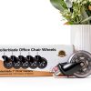 Office Chair Caster Wheels Set of 5 Duty Rubber for Hardwood Floors-5