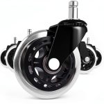 Office Chair Caster Wheels Set of 5 Duty Rubber for Hardwood Floors-0