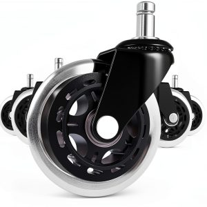 Office Chair Caster Wheels Set of 5 Duty Rubber for Hardwood Floors-0