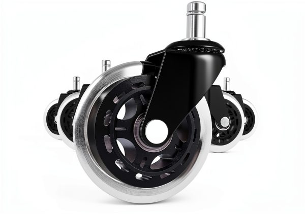 Office Chair Caster Wheels Set of 5 Duty Rubber for Hardwood Floors-0