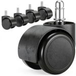 2 Inch Office Chair Casters Wheels Pztayoe Duty Quiet Rubber Set 5pcs-0