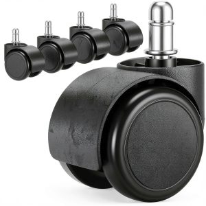 2 Inch Office Chair Casters Wheels Pztayoe Duty Quiet Rubber Set 5pcs-0