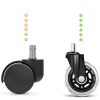 Office Chair Caster Wheels Set of 5 Duty Rubber for Hardwood Floors-3