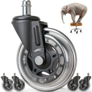 Office Chair Replacement Wheels 5 Pack EMNT Heavy Duty Rubber Casters-0