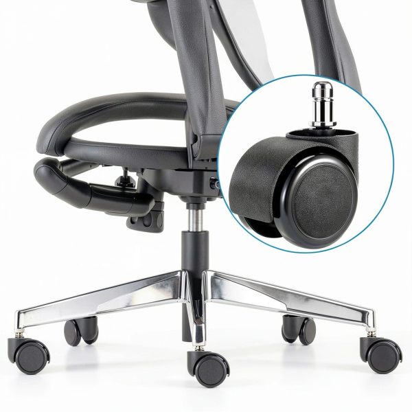 2 Inch Office Chair Casters Wheels Pztayoe Duty Quiet Rubber Set 5pcs-2
