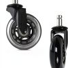 Office Chair Caster Wheels Set of 5 Duty Rubber for Hardwood Floors-4